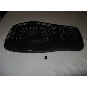 Logitech K350 Comfort Wave Ergonomic Wireless Keyboard With Dongle Tested Works